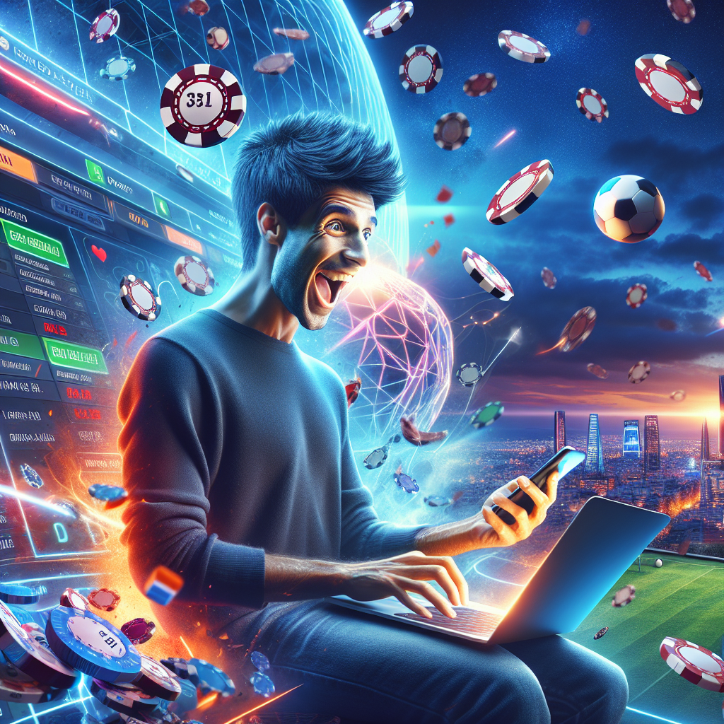 Banner temático de registro y apuestas en BetWarrior Argentina, con elementos de casino y deportes.